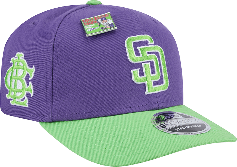 Big League Chew X San Diego Padres Swingin' Sour Apple 9SEVENTY Stretch-Snap Hat