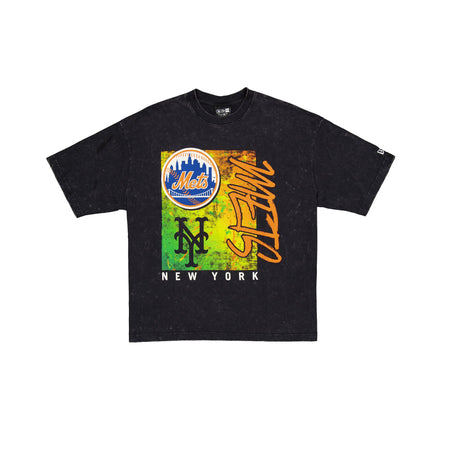 New York Mets Sport Classics Boxy Black T-Shirt