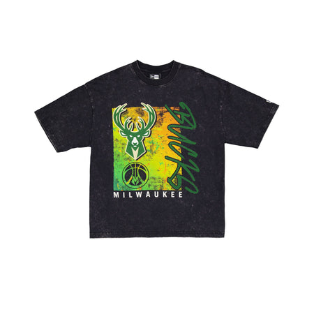 Milwaukee Bucks Sport Classics Boxy Black T-Shirt