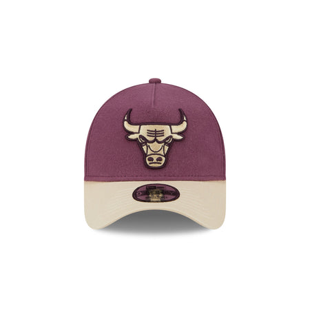 Chicago Bulls Moleskin Crown Maroon 9FORTY A-Frame Snapback Hat