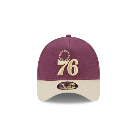 Philadelphia 76ers Moleskin Crown Maroon 9FORTY A-Frame Snapback Hat