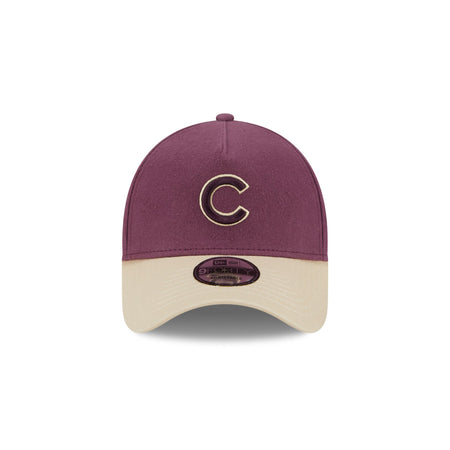 Chicago Cubs Moleskin Crown Maroon 9FORTY A-Frame Snapback Hat