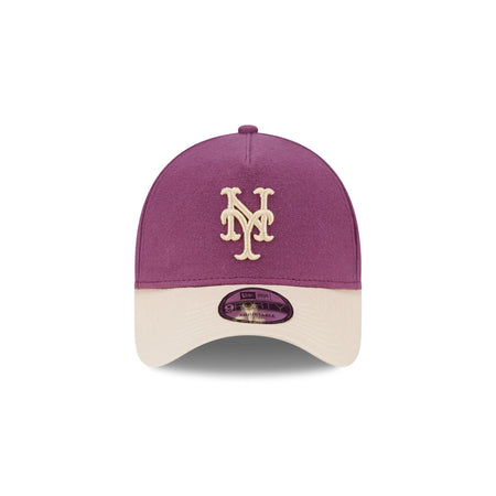 New York Mets Moleskin Crown Maroon 9FORTY A-Frame Snapback Hat