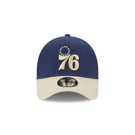 Philadelphia 76ers Moleskin Crown Navy 9FORTY A-Frame Snapback Hat