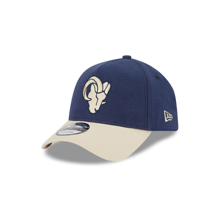 Los Angeles Rams Moleskin Crown Navy 9FORTY A-Frame Snapback Hat