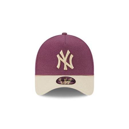 New York Yankees Moleskin Crown Maroon 9FORTY A-Frame Snapback Hat