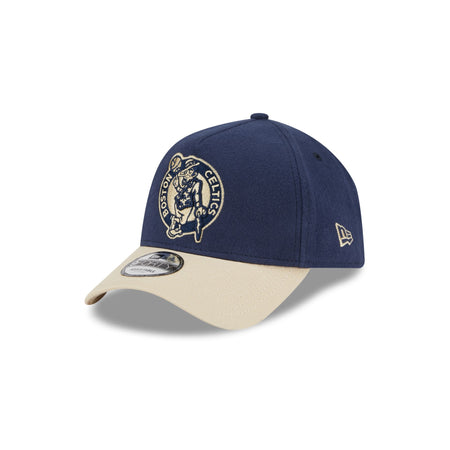 Boston Celtics Moleskin Crown Navy 9FORTY A-Frame Snapback Hat