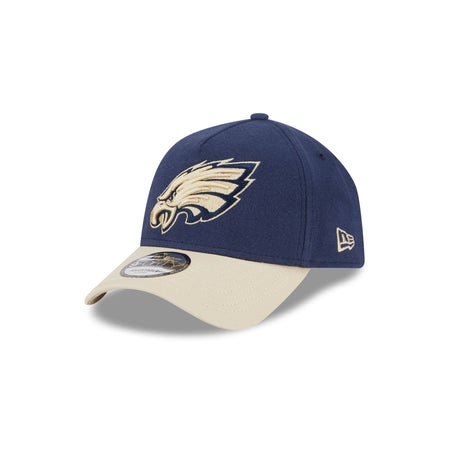 Philadelphia Eagles Moleskin Crown Navy 9FORTY A-Frame Snapback Hat