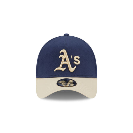 Oakland Athletics Moleskin Crown Navy 9FORTY A-Frame Snapback Hat