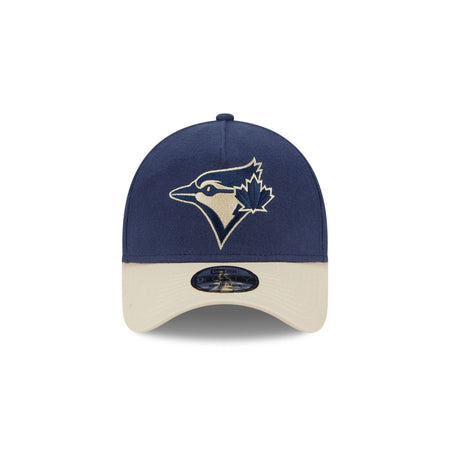 Toronto Blue Jays Moleskin Crown Navy 9FORTY A-Frame Snapback Hat