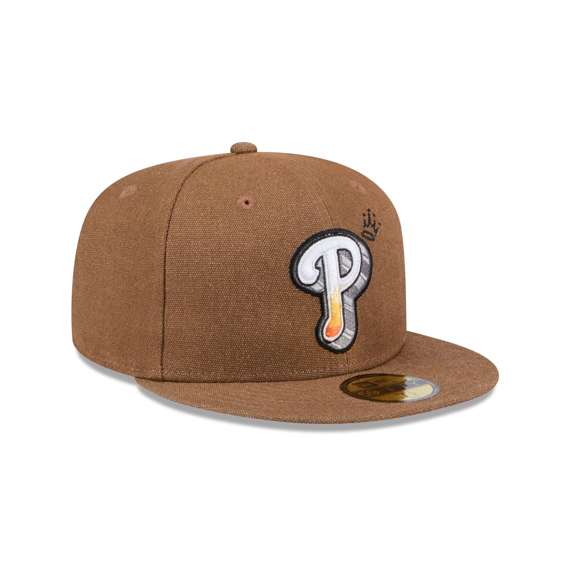 Men s New Era Brown Philadelphia Phillies Logo Scribble 59FIFTY Fitted Hat