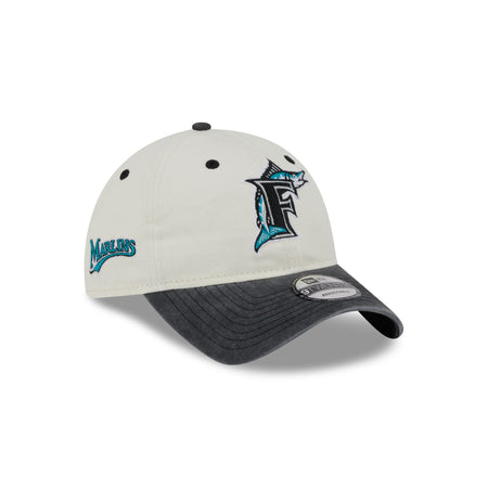 Miami Marlins Classic Sidescript 9TWENTY Adjustable Hat