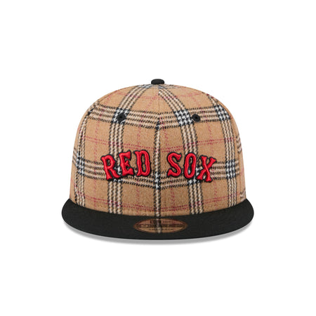 Boston Red Sox Tan Tartan 9FIFTY Snapback Hat