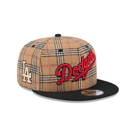 Los Angeles Dodgers Tan Tartan 9FIFTY Snapback Hat