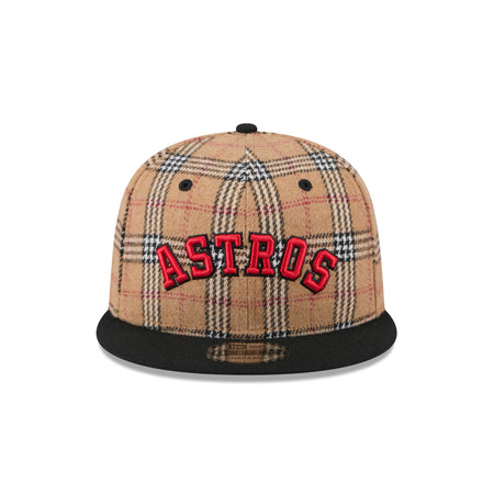 Houston Astros Tan Tartan 9FIFTY Snapback Hat