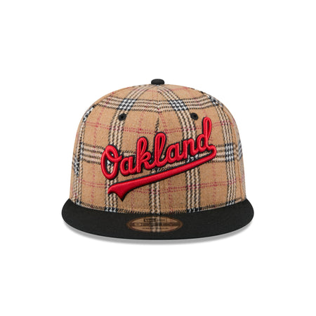 Oakland Athletics Tan Tartan 9FIFTY Snapback Hat