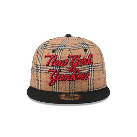 New York Yankees Tan Tartan 9FIFTY Snapback Hat