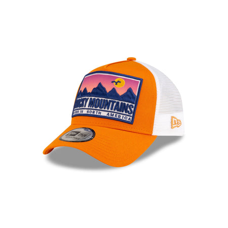 New Era Cap Orange Rockies 9FORTY A-Frame Trucker Hat