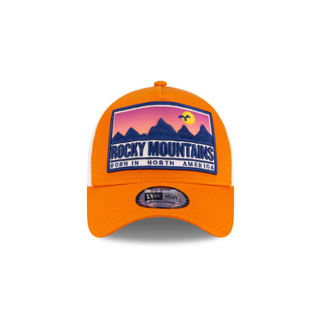 New Era Cap Orange Rockies 9FORTY A-Frame Trucker Hat