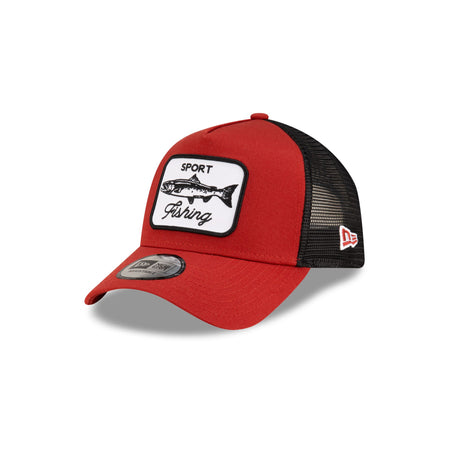 New Era Cap Red Fishing 9FORTY A-Frame Trucker Hat