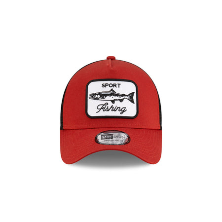 New Era Cap Red Fishing 9FORTY A-Frame Trucker Hat