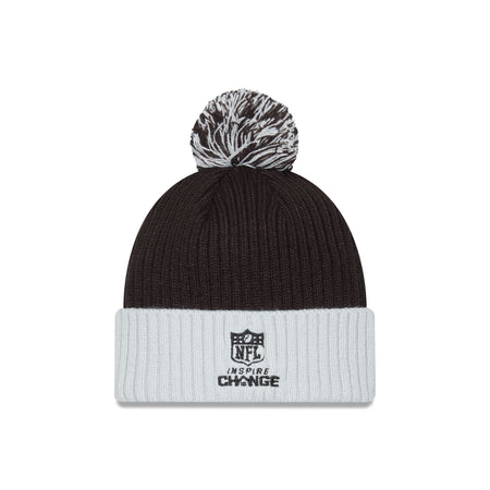 Las Vegas Raiders 2024 Inspire Change Pom Knit Hat