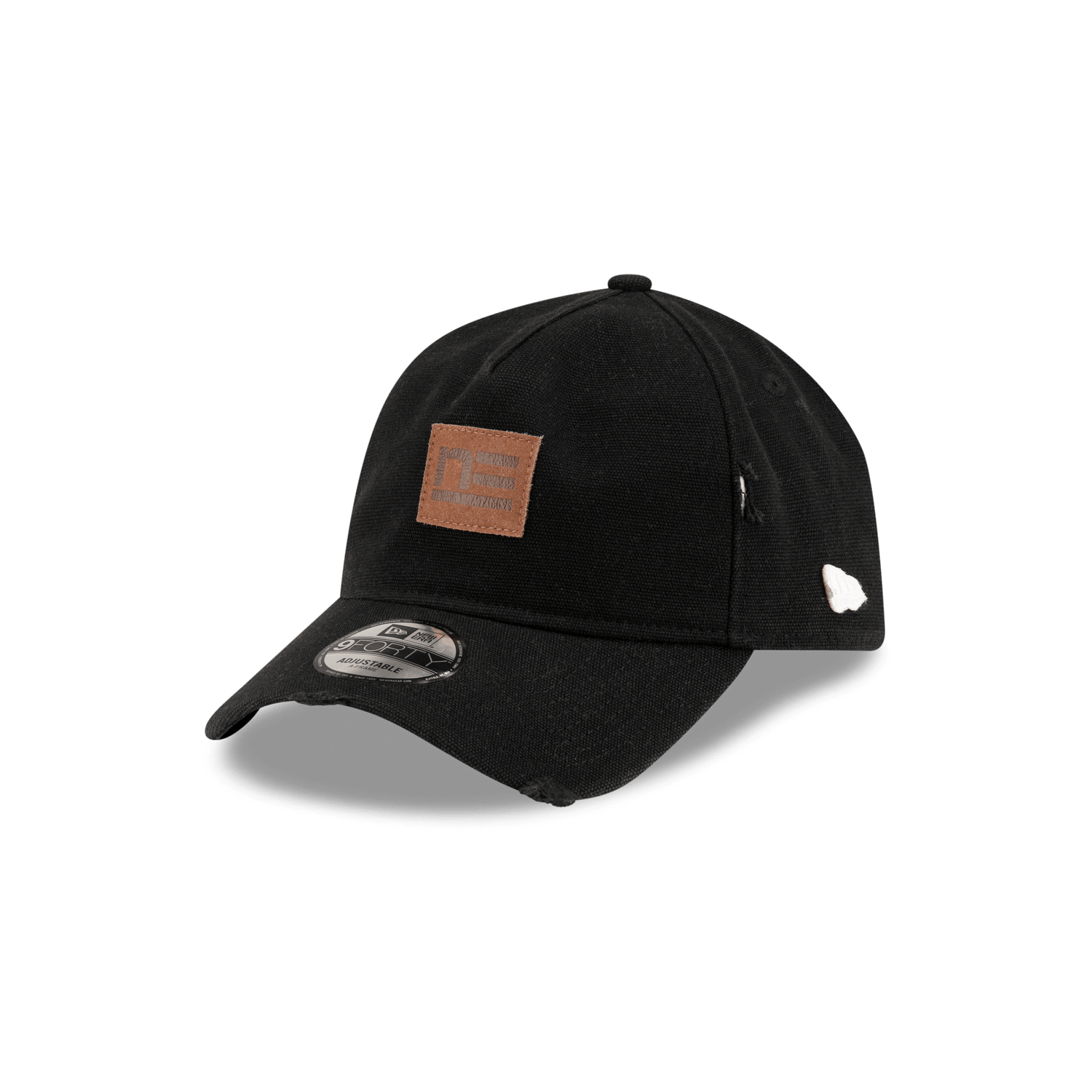 Brand New Era Forge Leather Patch Black 9FORTY A-Frame Adjustable Hat