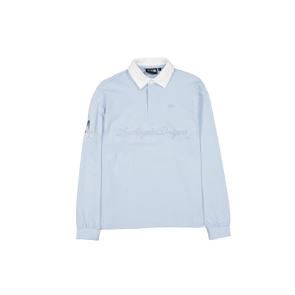 Los Angeles Dodgers Pale Blue Script Long Sleeve Rugby Shirt