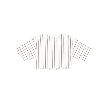 New Era Cap Women's Cropped Optic White Pinstripe T-Shirt