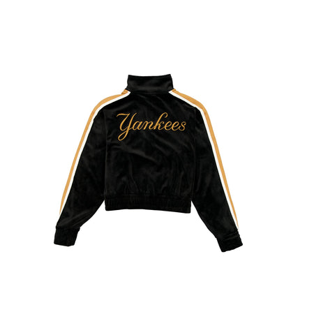 New York Yankees Women's Black Velour Track Jacket