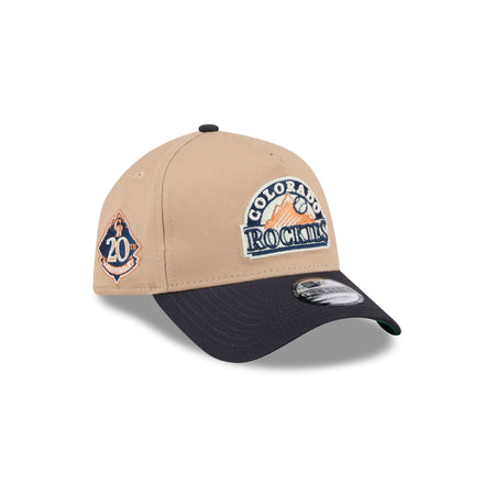 Colorado Rockies Beige Khaki 9FORTY A-Frame Snapback Hat