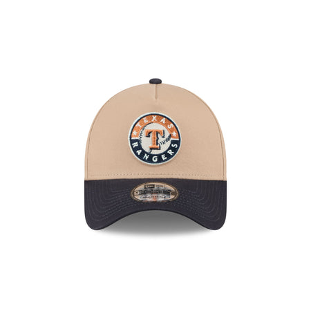 Texas Rangers Beige Khaki 9FORTY A-Frame Snapback Hat