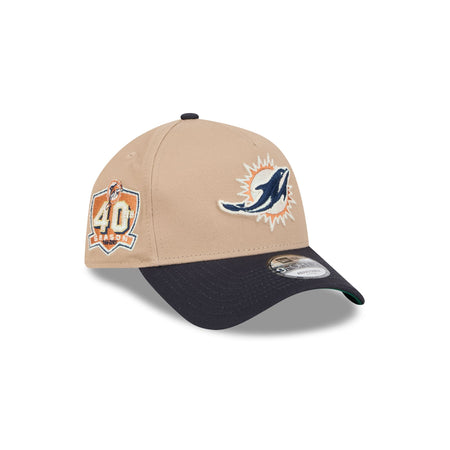 Miami Dolphins Beige Khaki 9FORTY A-Frame Snapback Hat