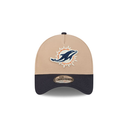 Miami Dolphins Beige Khaki 9FORTY A-Frame Snapback Hat