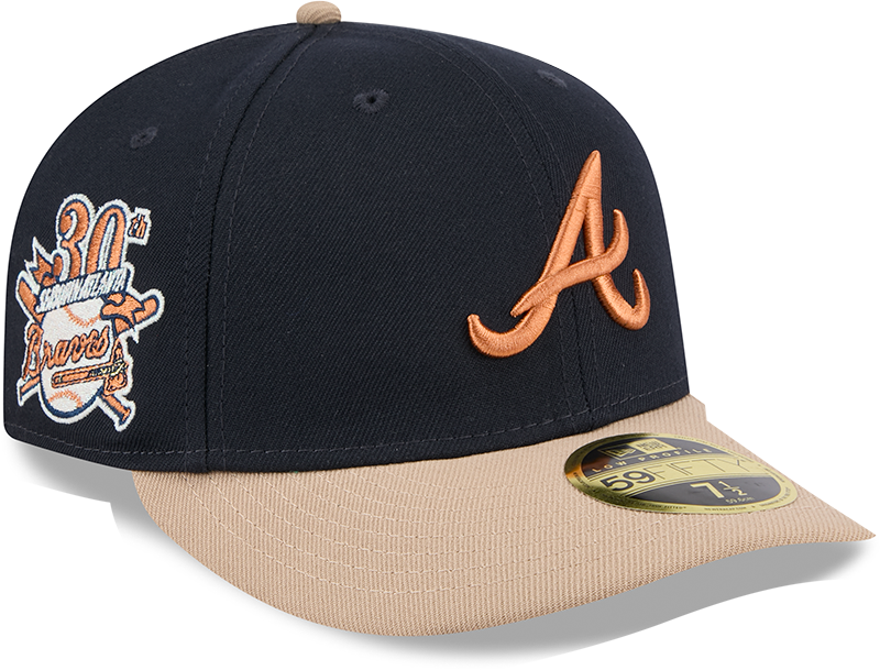 Atlanta Braves Blue Ivory Low Profile 59FIFTY Fitted Hat