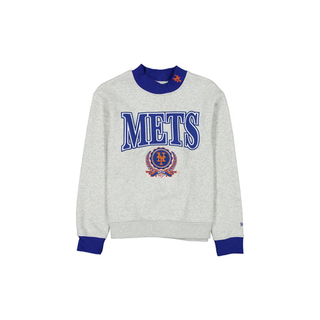 New York Mets Throwback Prep Women's Mockneck Sweatshirt