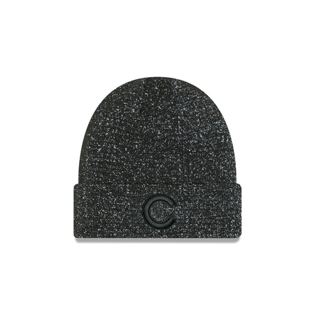 Chicago Cubs Reflective Black Knit Beanie