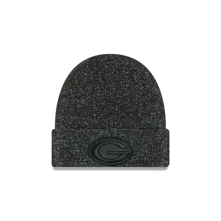 Green Bay Packers Reflective Black Knit Beanie