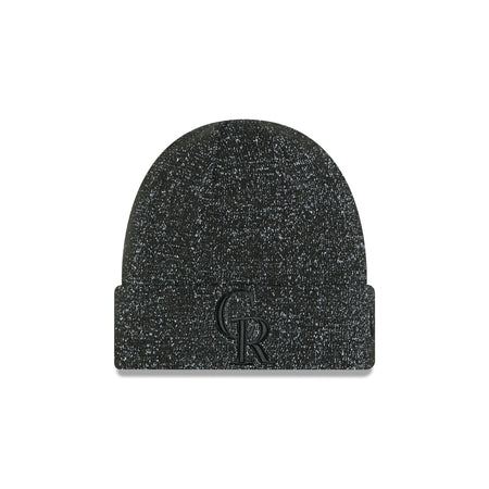 Colorado Rockies Reflective Black Knit Beanie