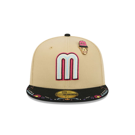 Mexico World Baseball Classic Skull Pin 59FIFTY Fitted Hat