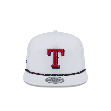 Texas Rangers Optic White Performance Rope Golfer Hat