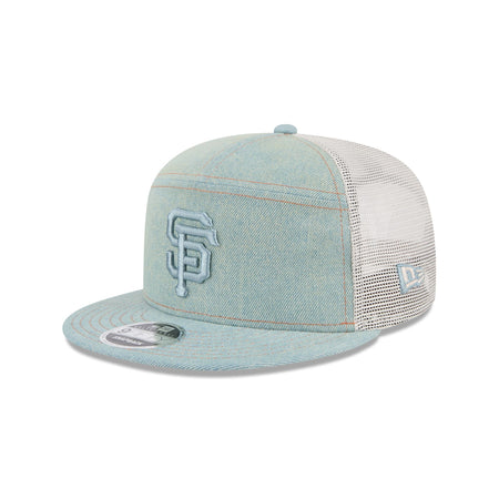 San Francisco Giants Denim 9FIFTY Split Panel Trucker Hat