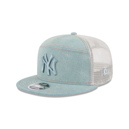 New York Yankees Denim 9FIFTY Split Panel Trucker Hat