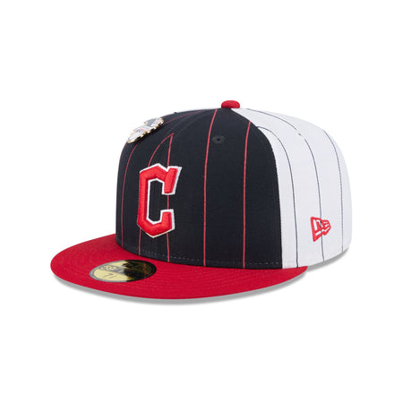 Cleveland Guardians Pinstripe League Pin 59FIFTY Fitted Hat