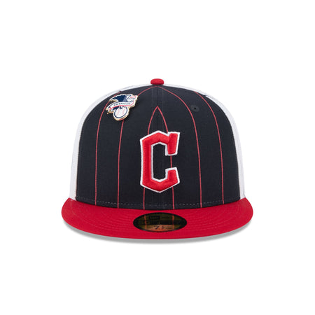 Cleveland Guardians Pinstripe League Pin 59FIFTY Fitted Hat