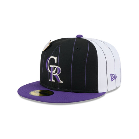 Colorado Rockies Pinstripe League Pin 59FIFTY Fitted Hat