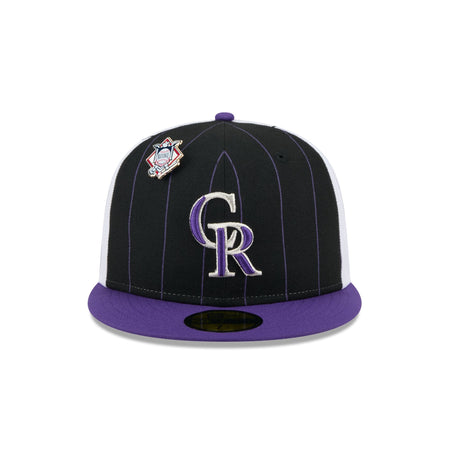 Colorado Rockies Pinstripe League Pin 59FIFTY Fitted Hat