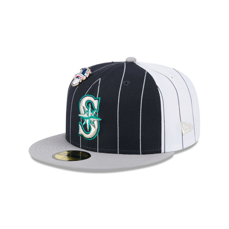 Seattle Mariners Pinstripe League Pin 59FIFTY Fitted Hat