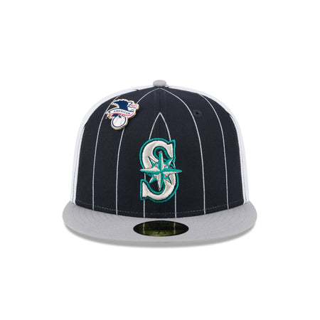 Seattle Mariners Pinstripe League Pin 59FIFTY Fitted Hat