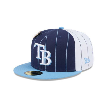 Tampa Bay Rays Pinstripe League Pin 59FIFTY Fitted Hat